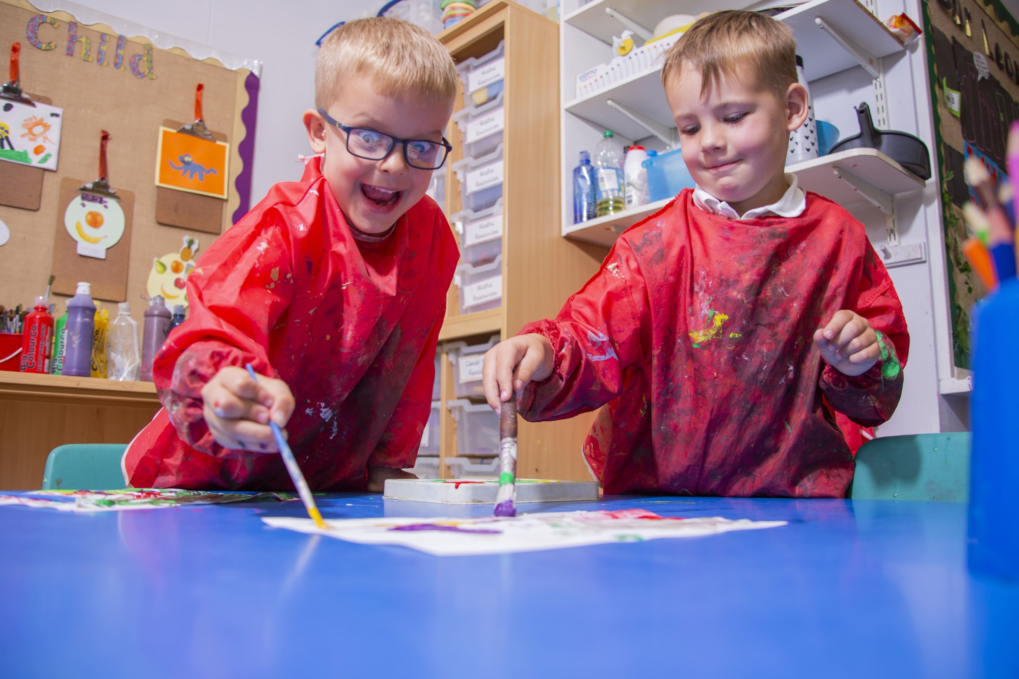 Boys painting