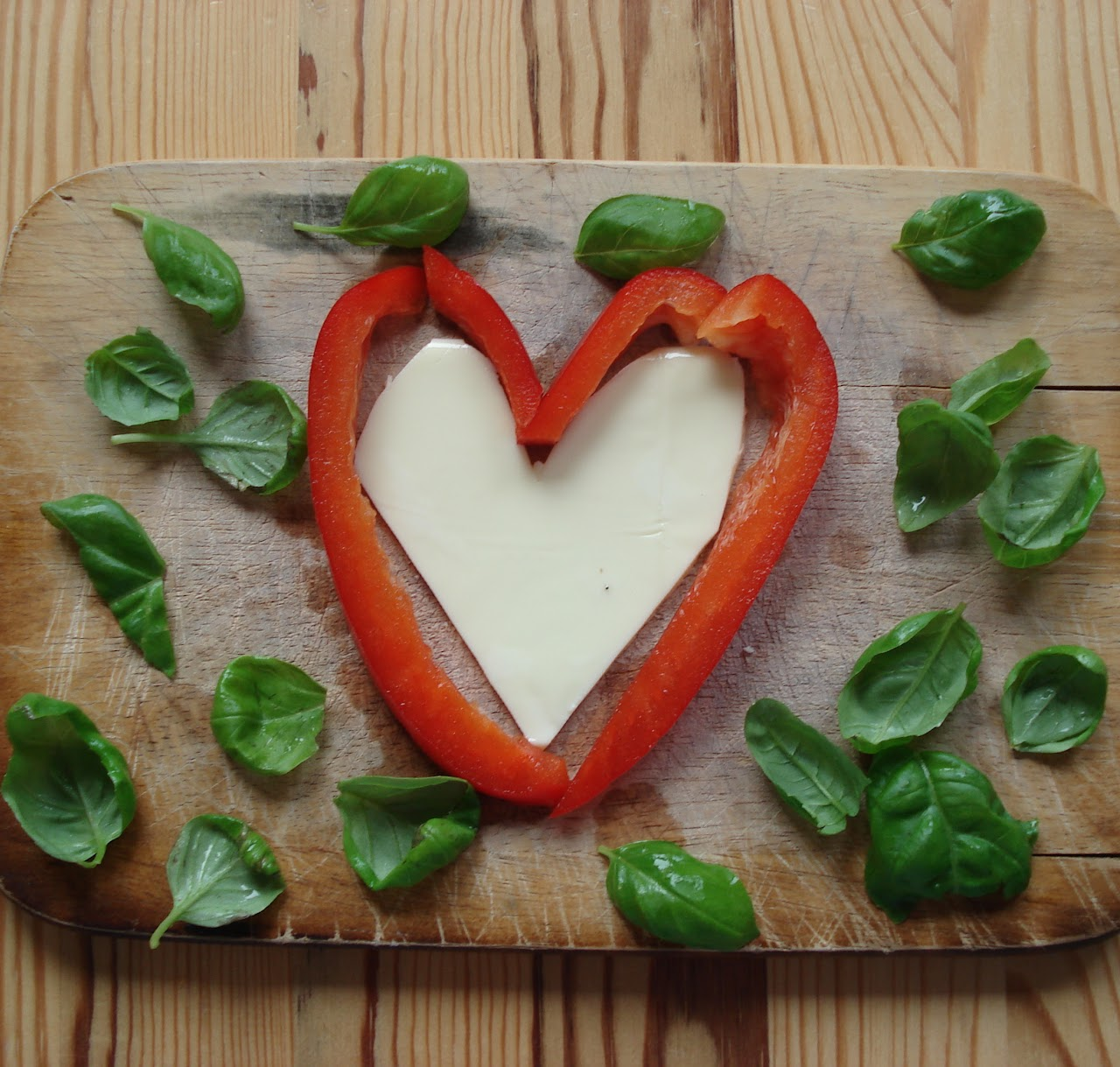 Image of food shaped into a heart