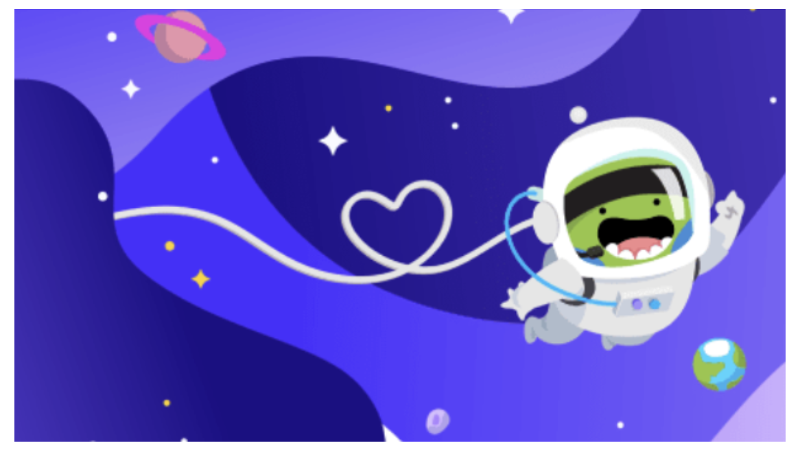 Image of the ClassDojo mascot in space